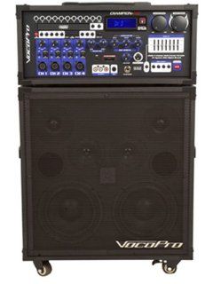 VocoPro CHAMPION REC Recording 4 Channel Multi Format Karaoke System w/ 2 MARK 6 Corded Microphones: Musical Instruments