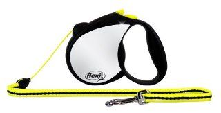 Flexi 16 Feet Neon Reflect Retractable Cord Dog Leash, Medium, Black/Neon Yellow : Pet Leashes : Pet Supplies