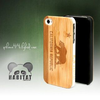 iPhone 4 Hybrid Bamboo Wood Case "California Flag": Cell Phones & Accessories