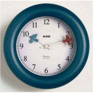 Alessi 10 Michael Graves Kitchen Wall Clock 10 Color: Blue