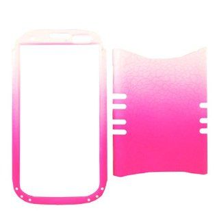 Cell Armor I747 RSNAP CK008 EH Rocker Series Snap On Case for Samsung Galaxy S3   Retail Packaging   Leather Finish White/Pink Egg Crack: Cell Phones & Accessories