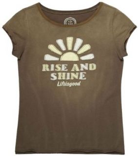 Life is good Women's Rise And Shine T Shirt BROWN XS: Clothing