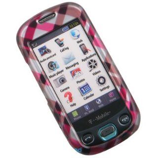 Crystal Hard Pink Cover with Checkered Design Case for Samsung Highlight SGH T749 T Mobile + Swivel Belt Clip [WCM446]: Cell Phones & Accessories