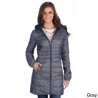 L&b Trading United Face Womens Lightweight Hooded Down Coat Grey Size L (12 : 14)