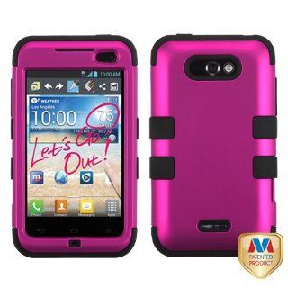 MyBat LGMS770HPCTUFFSO004NP Titanium Rugged Hybrid TUFF Case for LG Motion 4G/Optimus Regard   Retail Packaging   Hot Pink/Black: Cell Phones & Accessories
