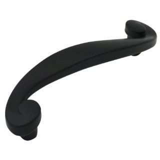 Cosmas 774FB Flat Black Cabinet Hardware Swirl Handle Pull   3" Hole Centers   Cabinet And Furniture Pulls  
