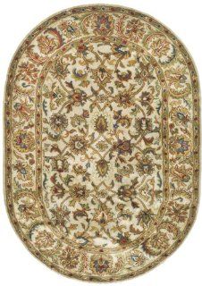 Safavieh Classics Collection CL758C Handmade Red and Gold Wool Oval Area Rug, 4 Feet 6 Inch by 6 Feet 6 Inch  