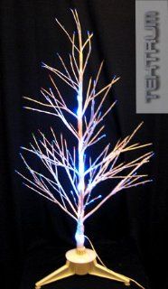 Tektrum 32" White Fiber Optic Lights Pine Tree With Rainbow Color Changing LEDs For Christmas/Holiday/Party  