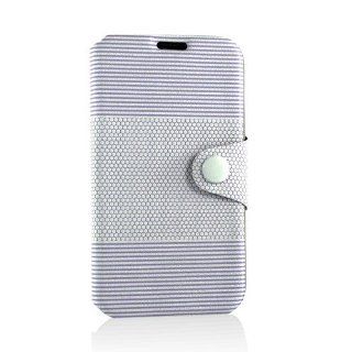 ZuGadgets Purple /Honeycomb & Striped Pattern PU Leather Protective Skin Folio Stand Case Cover Wallet with Card Slot for Samsung GALAXY Note II 2 N7100 (4188 3): Cell Phones & Accessories