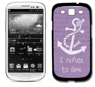 Refuse To Sink Purple Anchor Samsung Galaxy S3 SIII i9300 Case Fits Samsung Galaxy S3 SIII i9300: Cell Phones & Accessories