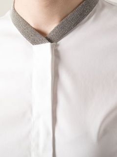 Brunello Cucinelli Metallic Collar Shirt   Spinnaker 101