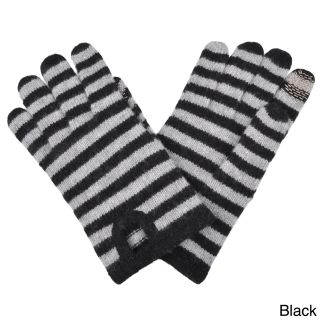 Portolano Womens Striped Cashmere Blend Texting Gloves