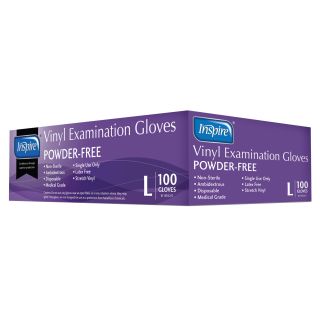 Inspire Large Powder free Exam Grade Vinyl Gloves (case Of 1000)