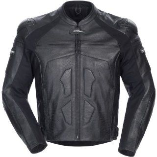 Cortech Adrenaline Men's Leather On Road Racing Motorcycle Jacket   Black / Small: Automotive