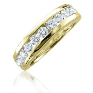 14K Yellow Gold Diamond Wedding/Anniversary Channel Set Ring Band (I2 I3, HI, 1.00 carat): Diamond Delight: Jewelry