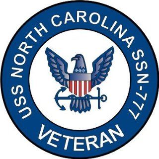 US Navy USS North Carolina SSN 777 Ship Veteran Decal Sticker 3.8" 6 Pack: Automotive