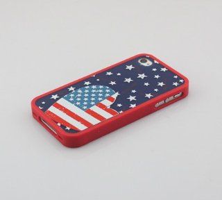 Big Dragonfly High Quality Apple Iphone 4 4s Hybrid Hard Back Case Cover /Red Frame Case with American Stars and Stripes National Flag Pattern Exquisite Retail Package: Cell Phones & Accessories