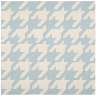 Safavieh Hand woven Moroccan Dhurries Light Blue/ Ivory Wool Rug (6 Square)