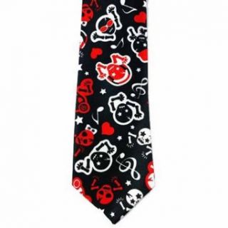 Luxury Divas Jamming Skeletons On Black White Red Men's Neck Tie at  Mens Clothing store Neckties