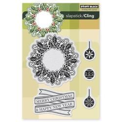 Penny Black Cling Rubber Stamp 5 X7.5 Sheet   Merry   Happy