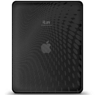 iLuv iCC802BLK Flexi Clear(TPU) Dot Wave Pattern Case with Folding Plastic Stand for Apple iPad 1st Gen  Black: MP3 Players & Accessories