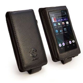Tuff Luv Leather case & Belt Clip for Sony NWZ F805 Walkman   Black : MP3 Players & Accessories