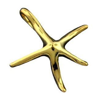 925 Silver Yellow Gold Plated Starfish Pendant Hawaiian Silver Jewelry: Jewelry