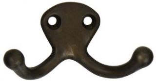 Rockwood 796.10B Bronze Small Double Coat Hook, 1 1/8" Width x 1 1/8" Height, 1 1/8" Projection, Satin Oxidized Oil Rubbed Finish: Industrial & Scientific
