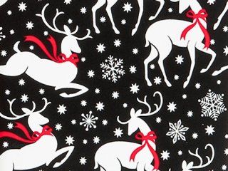 REINDEER & SNOWFLAKES Christmas Holiday Gift Wrap Paper   16 Foot Roll: Health & Personal Care