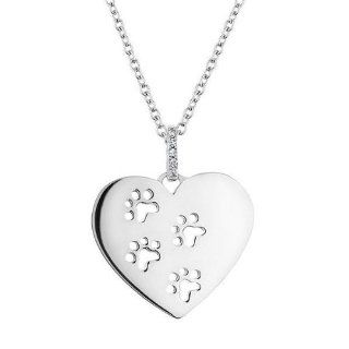 ASPCA(R) TenderVoices(R) Diamond Heart Paw Print Pendant: Jewelry
