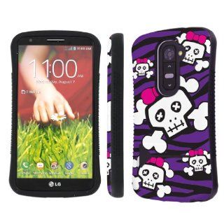 NakedShield Verizon / AT&T LG G2 D801 VS980 Black Purple Zebra Skull Heavy Duty Shock Proof Armor Art KickStand Phone Case: Cell Phones & Accessories