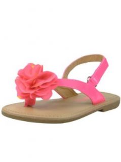 Bright Color Shiny Patent Thong Baby Girl Sandals with Flower Decoration by Flapdoodles: Baby Flip Flops: Shoes