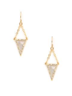 Mother Of Pearl Chain & Triangle Drop Earrings by Mary Louise Designs