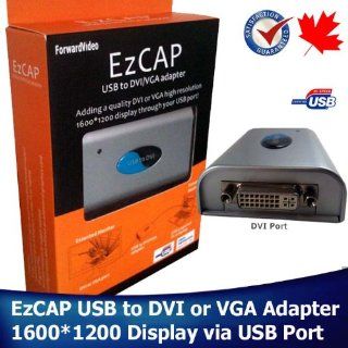EzCAP808 USB 2.0 to VGA/DVI Adapter   Multi Display Adapter   Extend Display   High Resolution 1280*1024 1440*900 1600*1200   Included DVI to VGA Converter   One Adapter is to extend one Display: Electronics