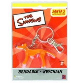 The Simpsons Santa's Little Helper Bendable Keychain: Key Chains: Clothing