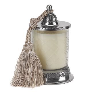 Covered Vanilla 6.5 inch Candle Jar With Tassel