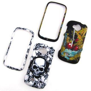 2 Cases for Samsung Reality (SCH U820) Protective Snap On Cases, Pack of 2: "Skullerific" & "Love is Victory": Cell Phones & Accessories
