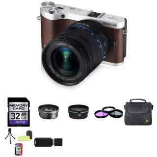 Samsung NX300 Digital Camera with 18 55mm Lens   Brown + 32GB SDHC Class 10 Memory Card + 58mm 3 Piece Filter Kit + 2x Telephoto Lens + Wide Angle Lens + Carrying Case + Table Top Tripod, Lens Cleaning Kit, LCD Protector + USB SDHC Reader  Camera & Ph