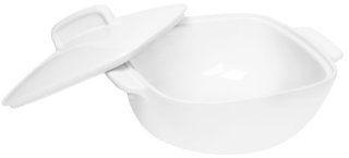 Corelle Coordinates 1 1/2 quart Square Round Casserole with Ceramic Cover, Pure White: Baking Dishes: Kitchen & Dining