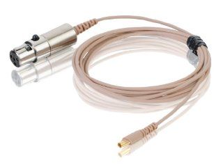 Countryman E2CABLET2AN E2 Earset Duramax Aramid Reinforced Snap On Cable for Audio Technica Transmitters (Tan): Musical Instruments