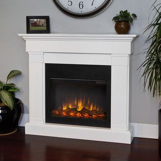 Real Frame Crawford White Electric Fireplace