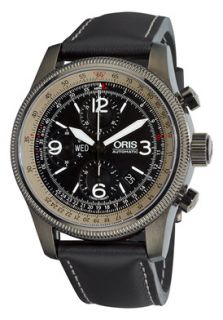 Oris 67576484264LS  Watches,Mens Automatic Chronograph Black Dial Black Genuine Leather, Chronograph Oris Automatic Watches