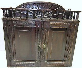 Gorgeous Old Antique Wood Wall Hanging Cupboard Shelf Double Doors Raised Panels : Everything Else