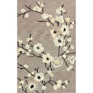 Nuloom Handmade Modern Flower Grey Rug (5 X 8)