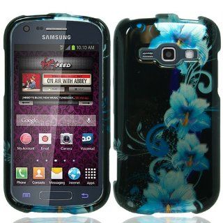 Blue Flower Hard Cover Case for Samsung Galaxy Prevail 2 Boost Ring Virgin SPH M840 JN 63: Cell Phones & Accessories
