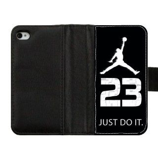 Hot Phone Protetion Wallet Air Jordan Logos Custom Diary Leather Cover Case for IPhone 4,4S Vilen Home 011546 Cell Phones & Accessories