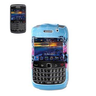 New Fashionable Perfect Fit Design Hard Protector Skin Cover Cell Phone Case for BlackBerry Bold 9700 AT&t ,T Mobile   Blue Skull: Cell Phones & Accessories