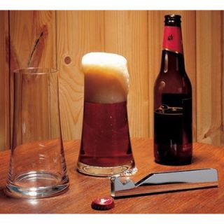 Alessi Achille Castiglioni Splügen Beer Bottle Opener and Two Beer Glasses AC
