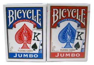 Bicycle Rider Back   Red & Blue Jumbo Index Playing Cards: Sports & Outdoors
