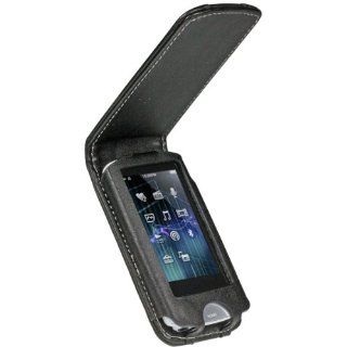 iGadgitz Black Genuine Leather Case Cover for Sony Walkman NWZ A865 Series Video MP3 Player (NWZ A865B, NWZ A865W): MP3 Players & Accessories